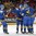 MONTREAL, CANADA - DECEMBER 29: Sweden's Elias Pettersson #14, Kristoffer Gunnarsson #6, Jacob Larsson #4 and Lias Andersson #15 celebrate after a second period goal against Finland during preliminary round action at the 2017 IIHF World Junior Championship. (Photo by Francois Laplante/HHOF-IIHF Images)

